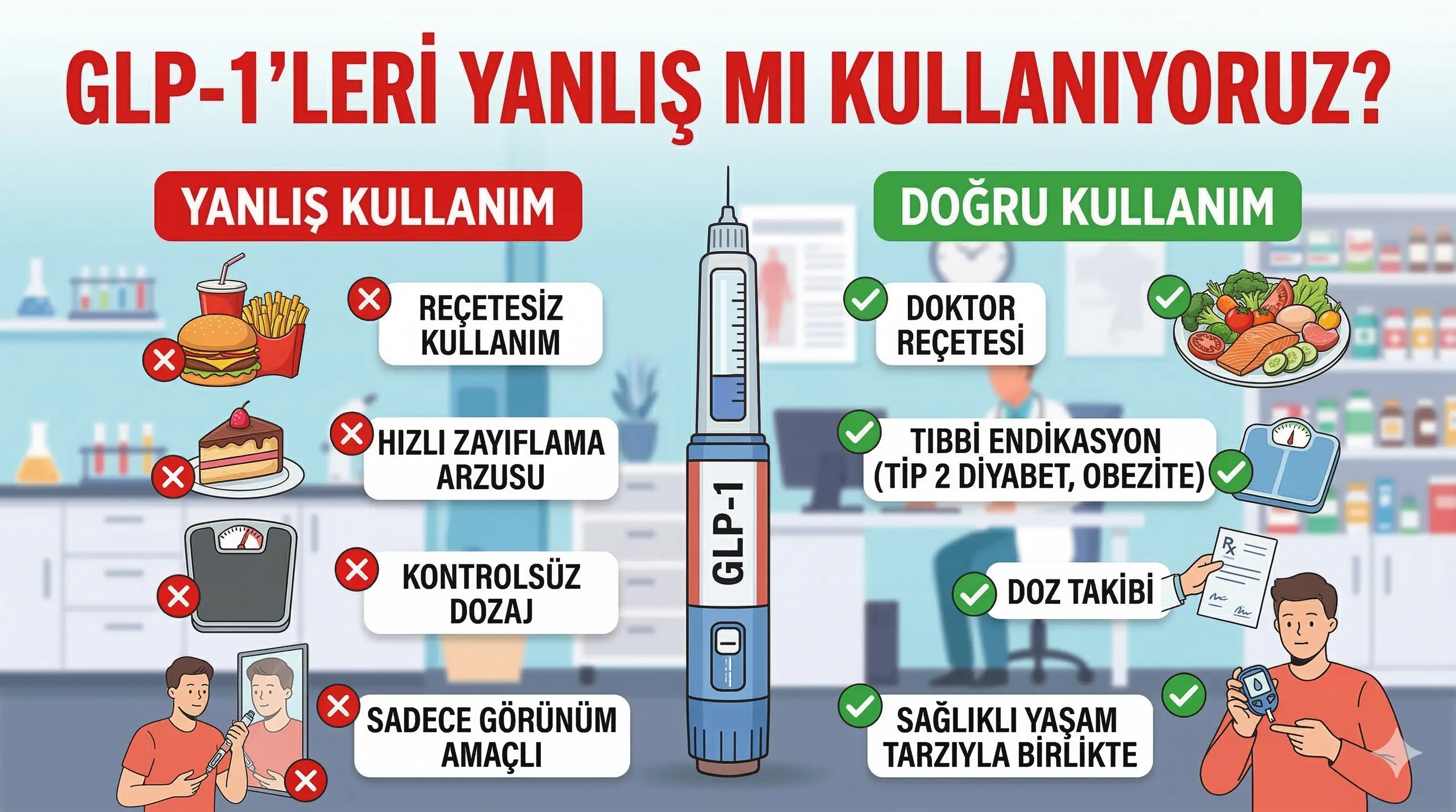 Uzm. Dr. Şahin Doğanay uzman kontrolünde doğru GLP-1 kullanımı